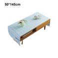 thumbnail image 1 of Cotton Linen Tablecloth Rectangular TV Cabinet Coffee Desktop Fringe Waterproof Table Cloth for Dining Hall Garden 50*145cm Embroider/Light blue, 1 of 9