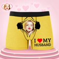 thumbnail image 2 of KHONTS Personalized Men's Funny Face Boxer Your Photo on Custom Underwear for Men I Love My Husband Yellow L, 2 of 6