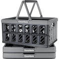 thumbnail image 1 of Cesta de la compra CleverMade, plegable, 24 litros, 3 unidades, piedra, 1 of 1