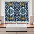 thumbnail image 2 of Ambesonne Vintage Kitchen Curtains, Oriental Tile Effects, 55"x45", Mustard Royal Blue, 2 of 3