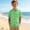 Mint Green, variant on ITSAME Boys Button-Up Shirts Lapel Striped Print Short Sleeve Summer Casual Shirt with Pocket Mint Green Size 7-8