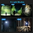 thumbnail image 4 of Linternas recargables 100000 lúmenes altos, linterna LED resistente al agua para emergencias, linterna de alta potencia con 5 modos (paquete de 2), 4 of 5