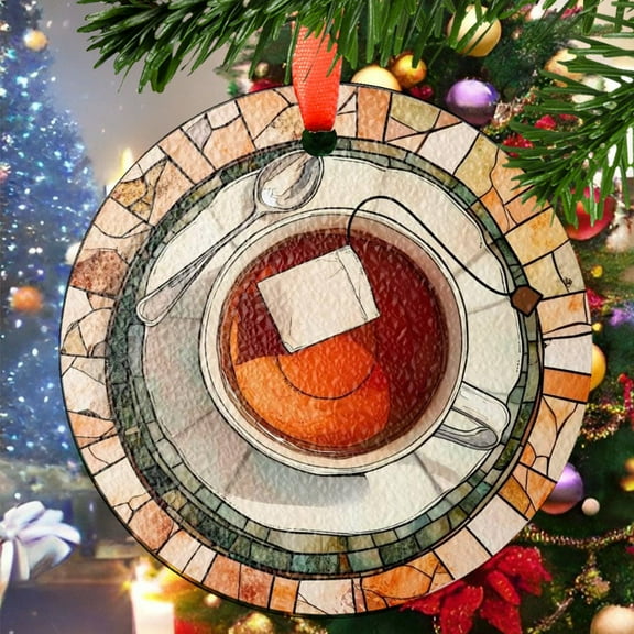 Tea Tea Cup Christmas Ornament, Ceramic/Acrylic Ornament, Special Keepsake for Mother, Valentine Ornament Gift, Seasonal Festival Keepsake, Collectible 2025