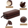 thumbnail image 4 of LAICAIW Watch Box Display Case, PU Leather Watch Box Organizer for Men Women Travel Watch Box and Pillow (2 Slot, Brown), 4 of 7