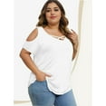thumbnail image 4 of Women's Short Sleeve V Neck Criss Cross T-Shirt Tops, 4 of 4
