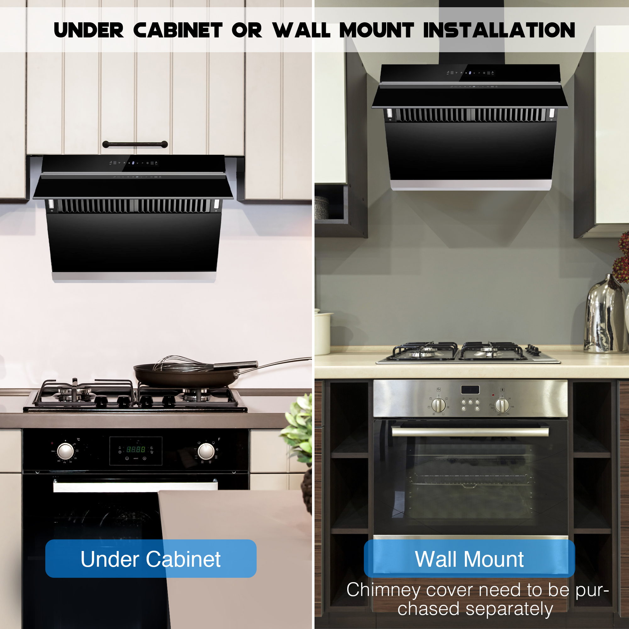 Joeaonz 30-Inch Stainless Steel Wall Mount Range Hood with 3-Speed Exhaust Filter