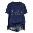 thumbnail image 4 of Tops de Cuello Alto para las Mujeres Amante Impreso Camiseta Cuello Redondo Manga Corta, Poliéster Spandex, 4 of 7
