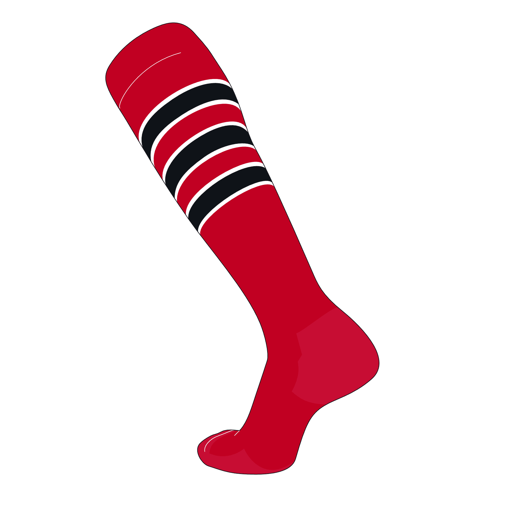Twin City Krazisox Zebra Over the Calf Sock Neon/Black Softball Lifestyle Sock 