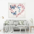 thumbnail image 2 of WOBOGO Blue Butterfly Pink Floral Tapestry 60×51in Home Living Room Bedroom Wall Hanging Ornaments, 2 of 10