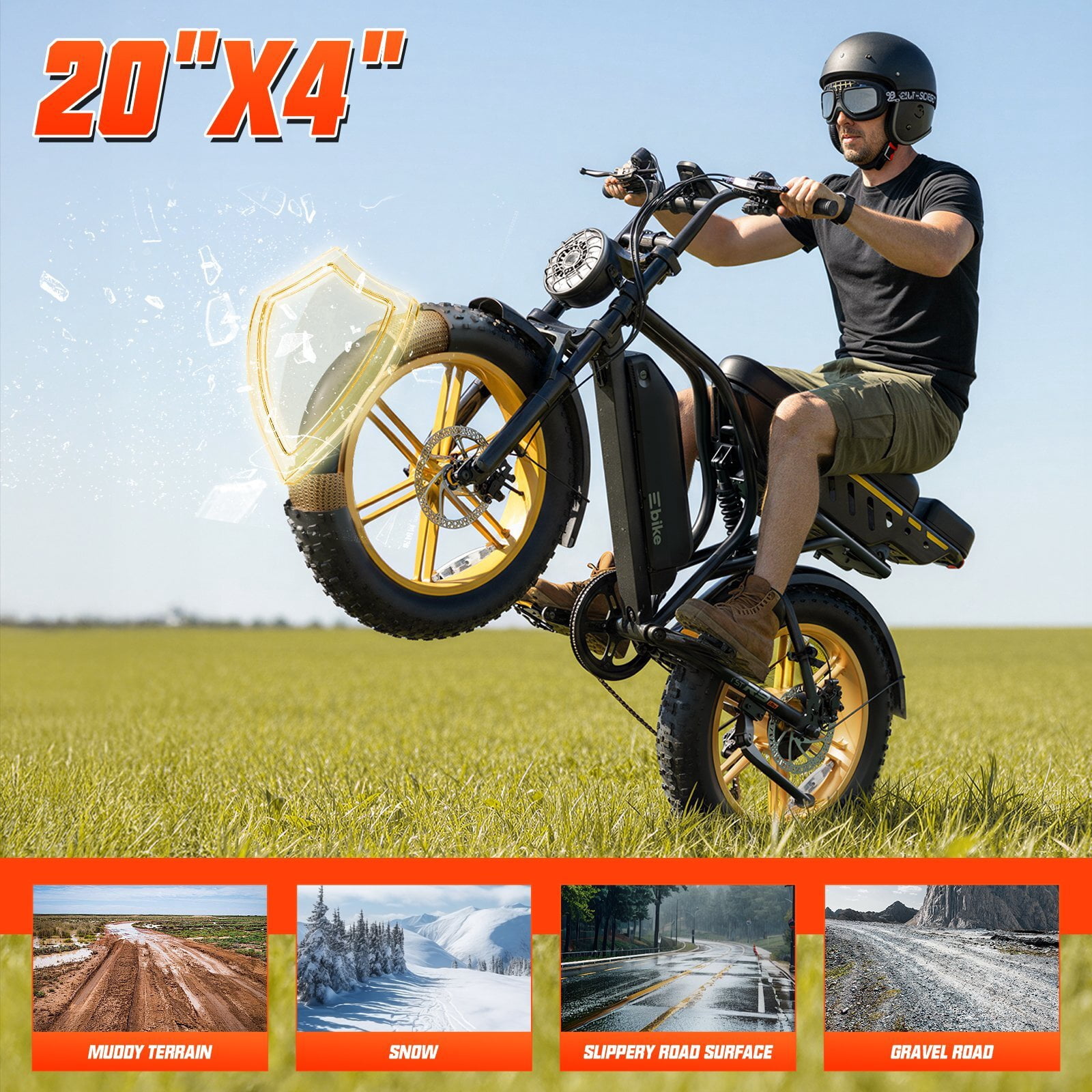 TST Electric Bike for Adults, 48V/15AH Battery, 750W Peak 1500W Motor, 20"x4" Fat Tire, E Mountain Bike, UL2849