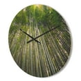 thumbnail image 3 of Designart 'Bamboo Tree Forest of Kyoto Japan' Rustic Wood Wall Clock, 3 of 5