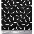 thumbnail image 1 of Soimoi polyester Crepe Fabric Floral & Cat Animal Print Sewing Fabric Yard 52 Inch Wide, 1 of 3