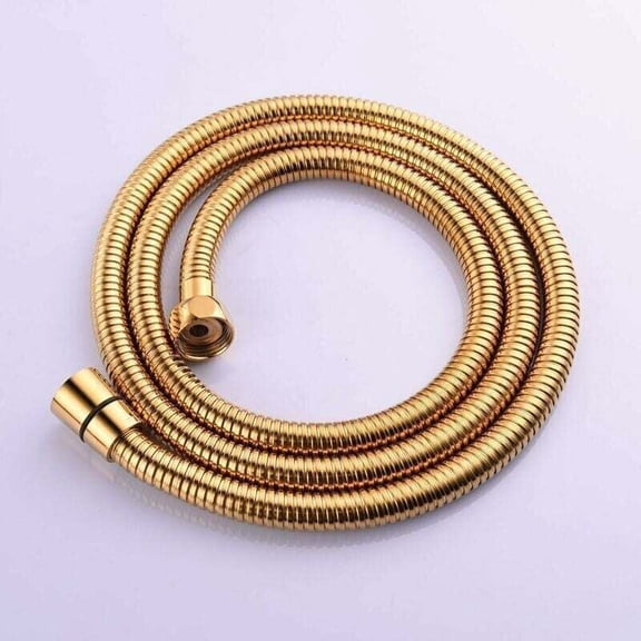 1.5m (59 inch) Gold Anti-Kink Flexible Stainless Steel Shower Hose with Solid Brass Connector,