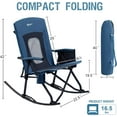 thumbnail image 3 of Oversized Folding Rocking Camping Chair Portable Outdoor Rocker with High Back Hard Armrests Carry Bag, Supports 400 lbs, Mesh Back, 3 of 8