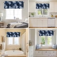 thumbnail image 4 of Curtain Valance for Windows, Vintage Flower Texture on Dark Blue Kitchen Valances Rod Pocket Short Curtains, Chrysanthemum Floral Window Valance for Bedroom Bathroom Living room 60x18in, 4 of 9