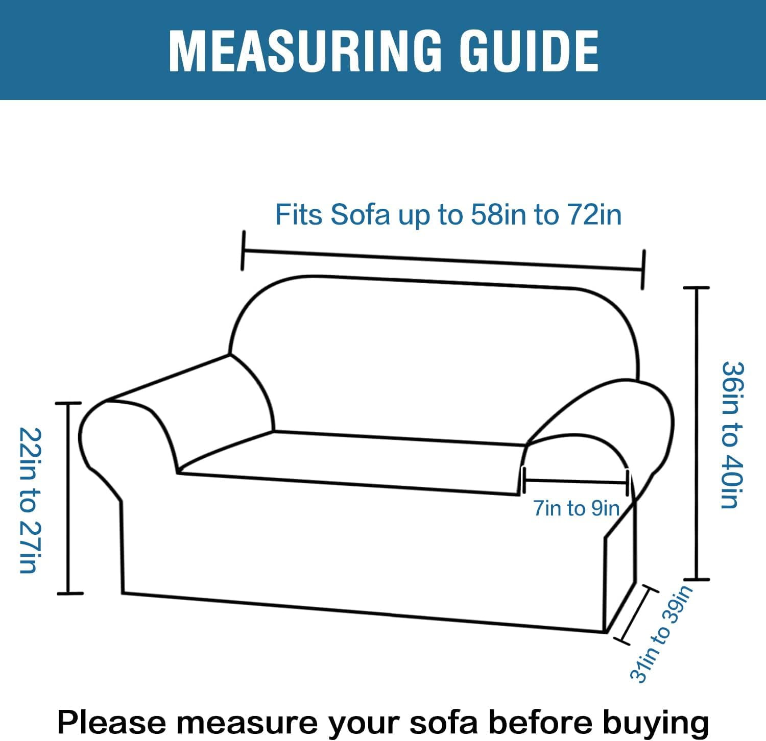 CHUNTIAN Stretch Velvet Sofa Covers for 3 Cushion Couch Covers Sofa Slipcovers Furniture Protector Soft with Non Slip Elastic Bottom, Crafted from Thick Comfy Rich Velour (Sofa 72"-90", Gray)