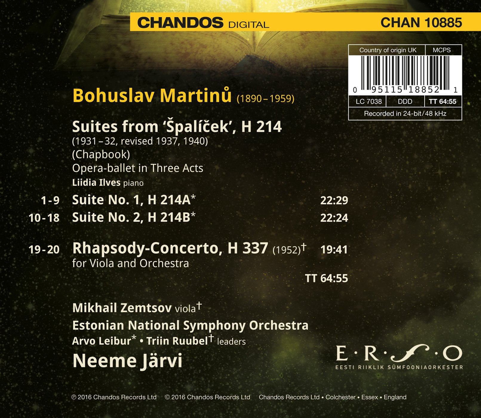 Martinu / Zemtsov / Jarvi - Neeme Jarvi Conducts Martinu - Music & Performance - CD