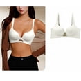 thumbnail image 2 of VONCOS Womens T-Shirt Bra Wireless Push Up Seamless No Show Lightly Lined for Everyday Comfort Nylon Spandex White,Size S, 2 of 5