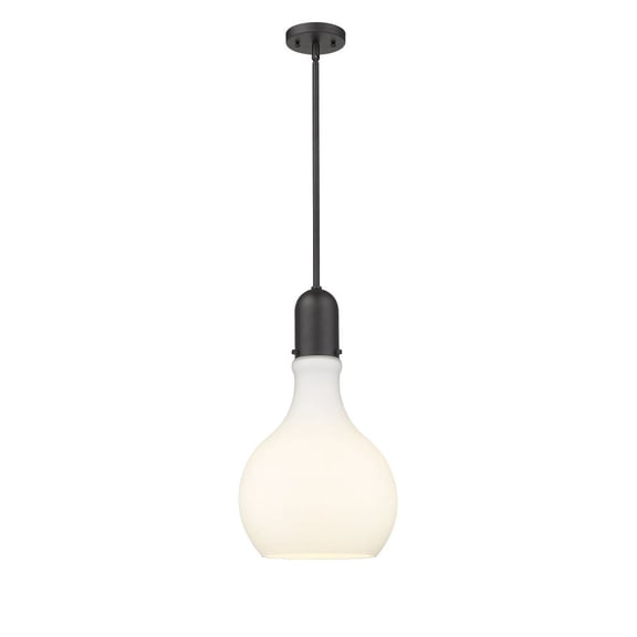492-1S-BK-G581-12-LED-Innovations Lighting-Amherst - 1 Light Mini Pendant In Industrial Style-20.25 Inches Tall and 11.75 Inches Wide Matte Black