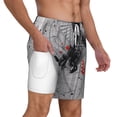 thumbnail image 3 of Picia Abstract Geometric Hummingbird pattern Mens Swim Trunks with Compression Liner Stretch Beach Shorts Quick Dry with Zipper Pockets No-Chafing Board Shorts-Medium, 3 of 9