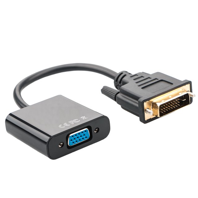 DVI to VGA Adapter, 1080p DVI 24+1 Pin DVID Male to VGA 15Pin Female