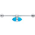 thumbnail image 3 of Body Candy Womens 14G Steel Helix Blue Turquoise Groovy Hippie Industrial Barbell 1 1/2, 3 of 3