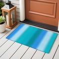 thumbnail image 5 of Teal Green Blue Ombre Washable Small Entryway Area Rugs 2'x3', Modern Vertical Striped Gradient Art Low Pile Throw Rug Non-Slip Sturdy Edge Binding Carpet for Front Door Floor Room Entry, 5 of 9