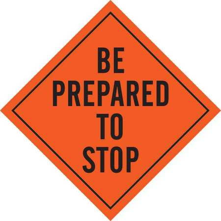 BRADY 56727 Road Sign, 48 x 48In, Black/Orange