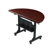 BALT Flipper Training Table, Half-Round, 48w x 24d x 29-1/2h, Mahogany/Black