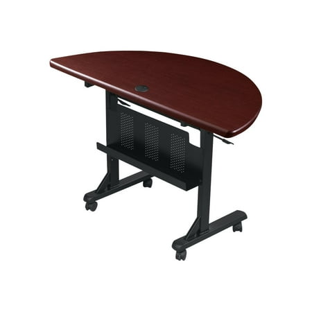 BALT Flipper Training Table, Half-Round, 48w x 24d x 29-1/2h, Mahogany/Black