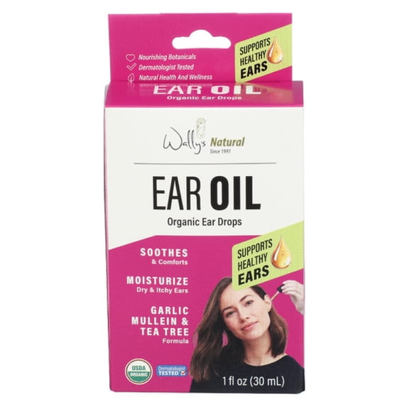 Wally's Natural Ear Oil with Olive Oil and Mullein Extract, 1 fl oz