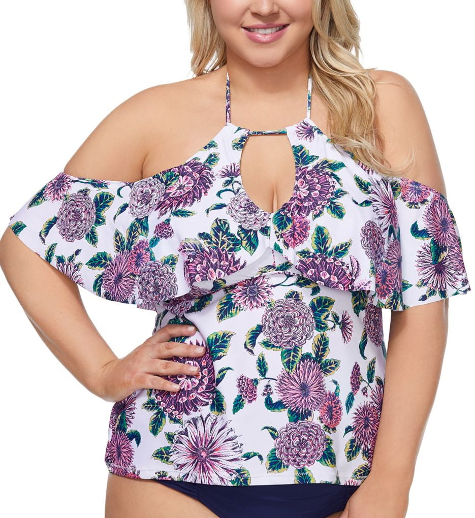 Raisins Curve Women's Raisins Curve D840620 Wild Romance Shea Tankini Swim Top