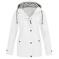 thumbnail image 1 of Women Solid Rain Jacket Outdoor Plus Size Waterproof Hooded Raincoat Windproof, 1 of 2