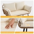 thumbnail image 4 of DWVO Patio Furniture Set, Outdoor Wicker Conversation Set of Sectional L-Shaped Sofa with Cushions and Coffee Table - Beige, 4 of 9