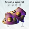 thumbnail image 2 of Honeii Planets And Stars for Unisex Bucket Hat Waterproof Rain Hat Reversible Shiny Rave Bucket Hat for Concert Festival Boonie Cap, 2 of 6