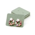 thumbnail image 4 of 3.5*2.5cm 100Pcs/lot Kraft Paper Ear Studs Hang Tag Jewelry Display Card Earring Kraft Paper Tag Ear Ring Paper Hang Price Tags Light Green, 4 of 6