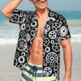 thumbnail image 5 of Lsque Metallic Gears pattern Hawaiian Shirt for Men, Unisex Summer Beach Casual Short Sleeve Button Down Shirts-XX-Large, 5 of 9