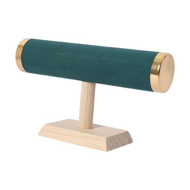 Expositor de pulseras y joyas con base de madera, organizador de almacenamiento de pulseras 9.06 pulgadas x 2.95 pulgadas x 5.31 pulgadas