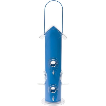 Perky-Pet Blue Metal Tube Wild Bird Feeder