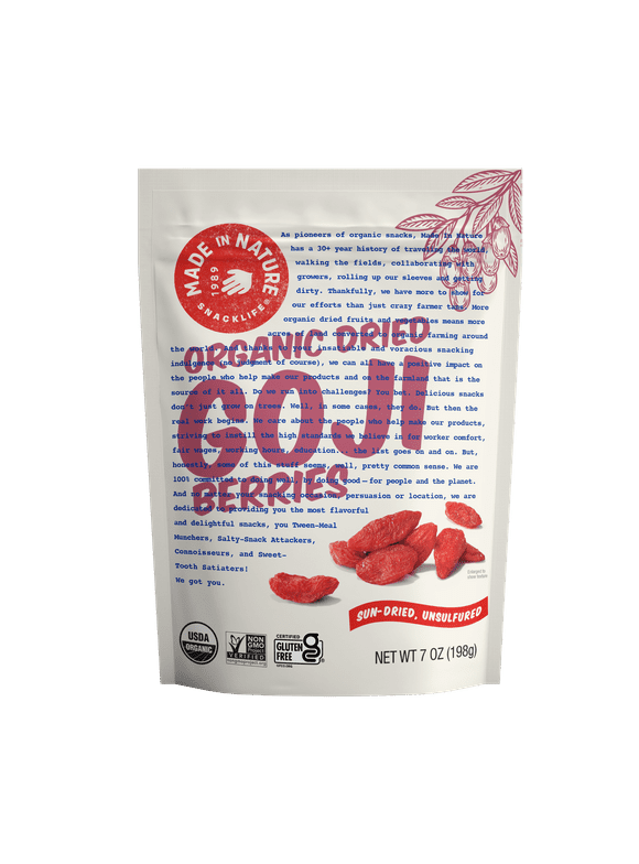Made in Nature Organic Dried Goji Berries, 7 oz (1 Pack)