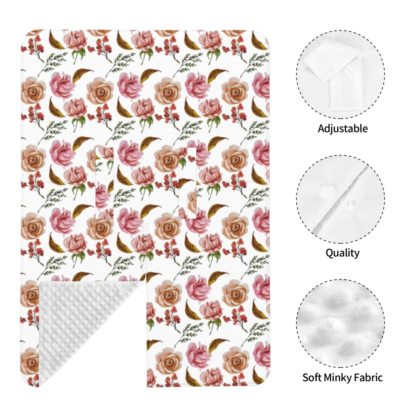 Naloa Rose Flowers Baby Car Seat Cover, Breathable Baby Carrier Cover, Multiuse Baby Carrier Cover & Nursing Breastfeeding Cover