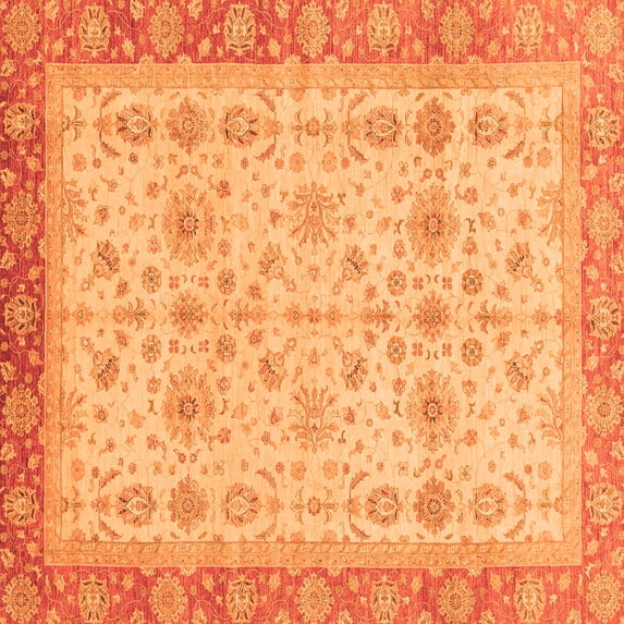 Ahgly Company Indoor Square Oriental Orange Traditional Area Rugs, 4' Square