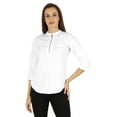thumbnail image 1 of Inkmeso Stylish Mandarin Collar Top For Women Casual Solid Relaxed-Fit Zipper Front Tunic, 1 of 1