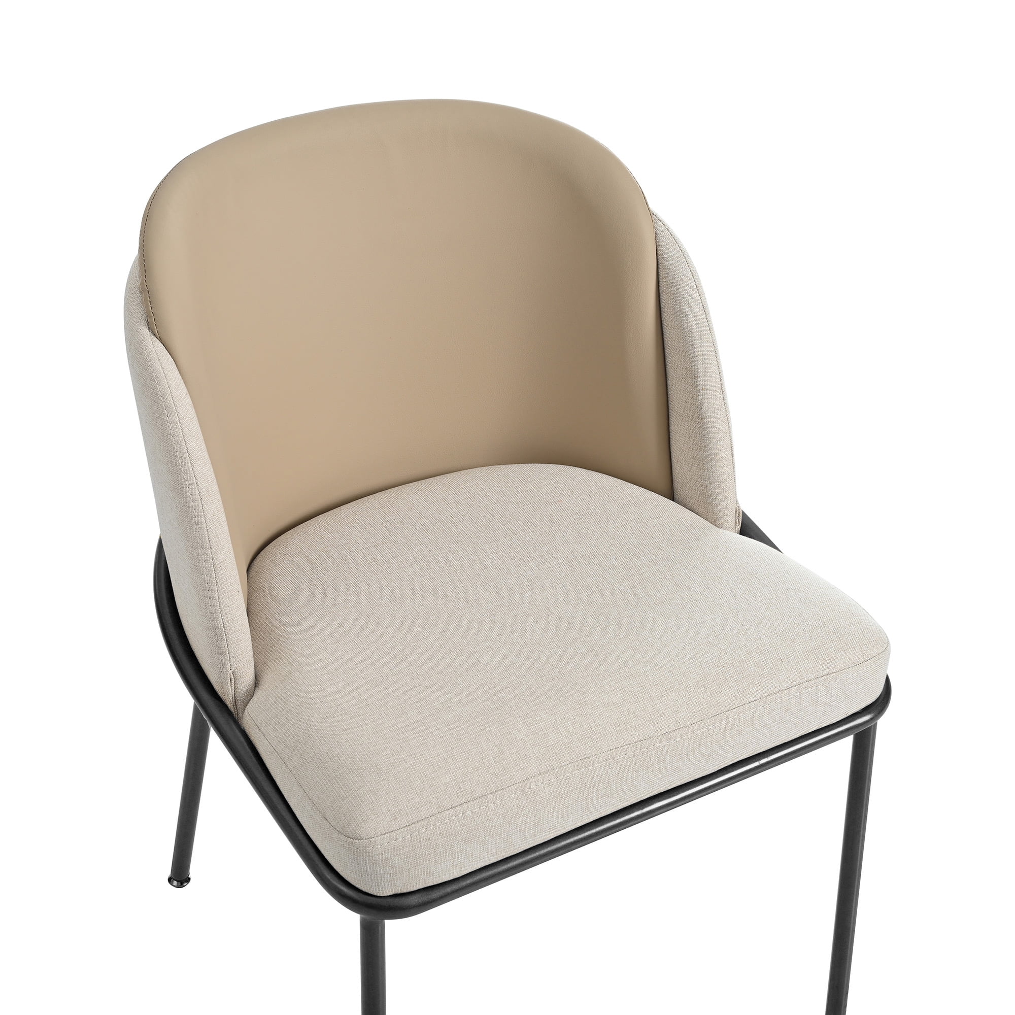 Noble House 2 Modern Chairs with Slanted Legs and Adjustable Feet (Beige)