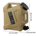 thumbnail image 2 of Yucurem 3.2 Gallon Camping Water Jug, Portable Water Containers with Spigot, Leak-Proof Emergency Water Storage for Outdoor Camping Hiking (Khaki), 2 of 8