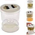 thumbnail image 1 of Tarro de reloj de arena para pepinillos y aceitunas, tarro de pepinillos separado de húmedo y seco, tarro de pepinillos con colador para almacenamiento hermético de alimentos, 1 of 5