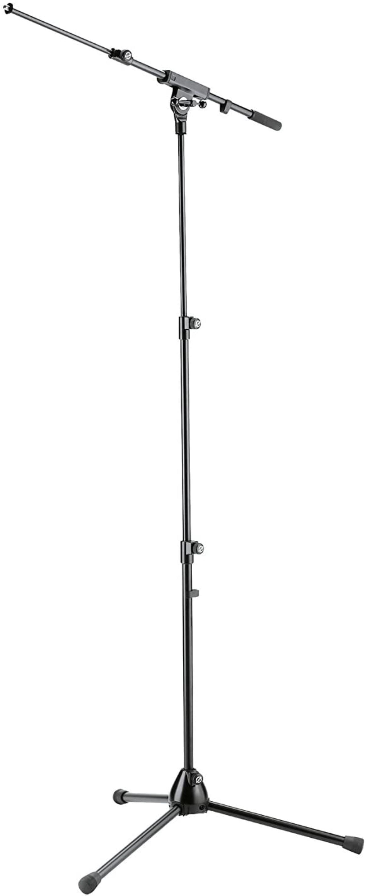 K&M 252 Microphone Stand with Boom Arm, 16.7-28.5" Adjustable Height, Black