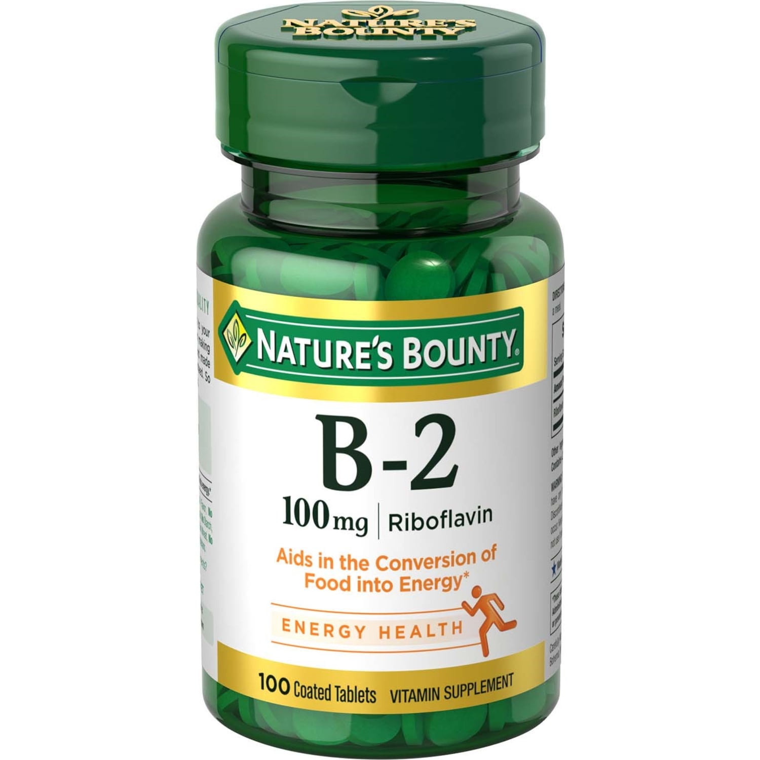 Nature's Bounty Vitamin B2 100 mg Tablets 100 Tablets Each