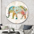 thumbnail image 3 of Designart 'Boho Paisley Elephant II' Traditional Metal Circle Wall Art, 3 of 3