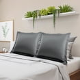 thumbnail image 5 of Unique Bargains 2-Pack Satin Silk Pillow Shams Covers, 26" x 26" Deep Grey, 5 of 8